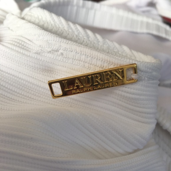 New Ralph Lauren Ribbed Ottoman Plunge Swimsuit - Picture 3 of 4